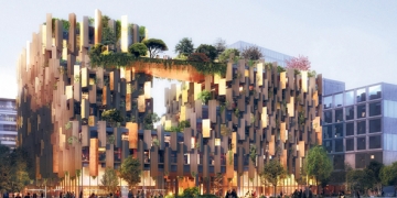 Un hôtel écologique au-dessus des voies ferrées à Paris