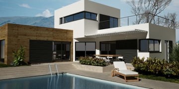 RENNER : Maison en bois avec piscine