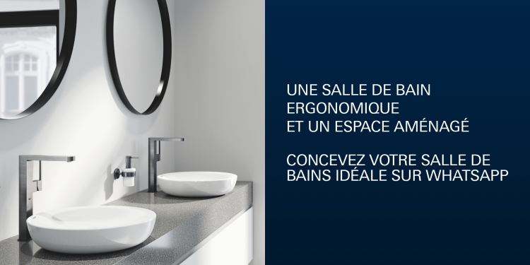 Découvrez l’avenir du design de salle de bains : GROHE lance le service instantané d’assistance personnalisée en design via WhatsApp